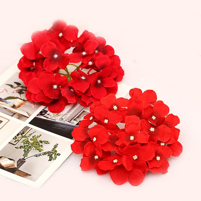 Hydrangea Artificial Flower Heads Handmade Craft Accessories Home Wedding Decoration Fake Flowers