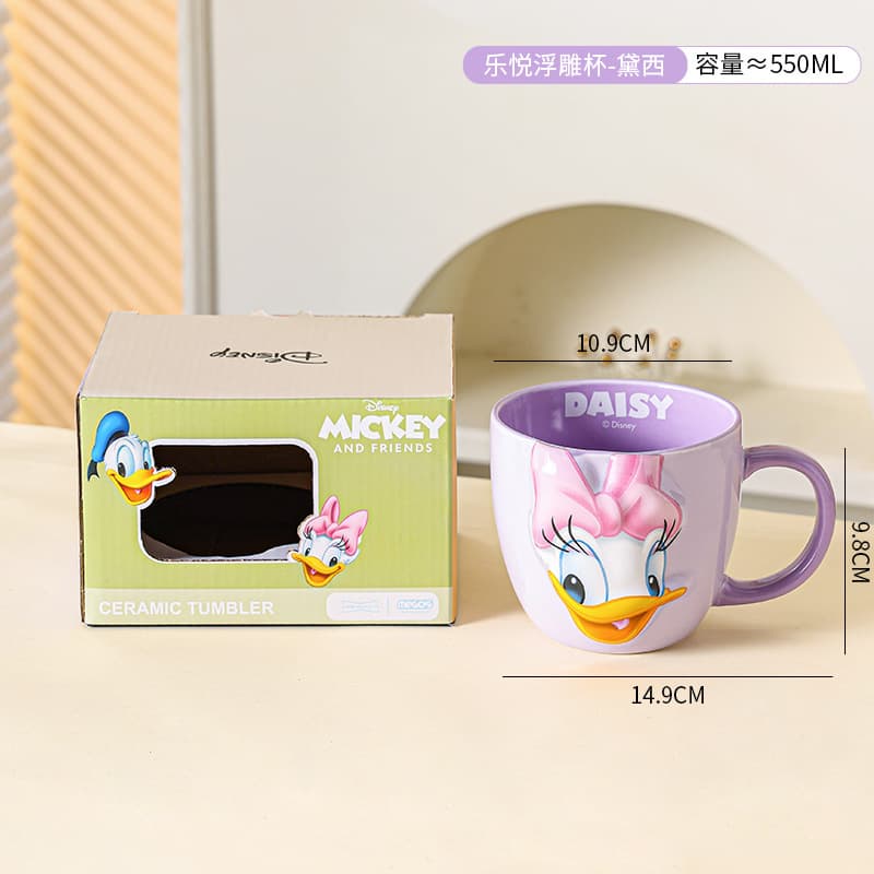 Cute Mickey and Minnie Couple Mug, High-Quality Ceramic Cup, Large Capacity Coffee Cup for Home, Souvenir Gift