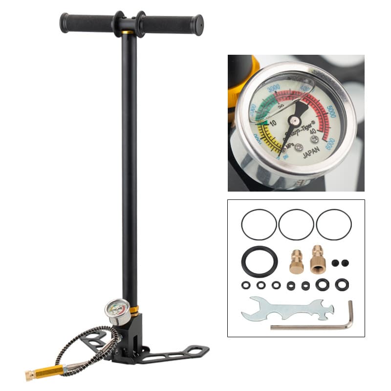Off-Road High-Pressure Air Pump 30MPa 40MPa Electric Motorcycle Car Stainless Steel Large Gauge Foldable Air Pump