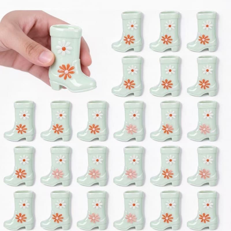 Creative Cute Flower Boot Mug Ins Style High Heel Boot Water Cup Shoe-Shaped Plastic Cup