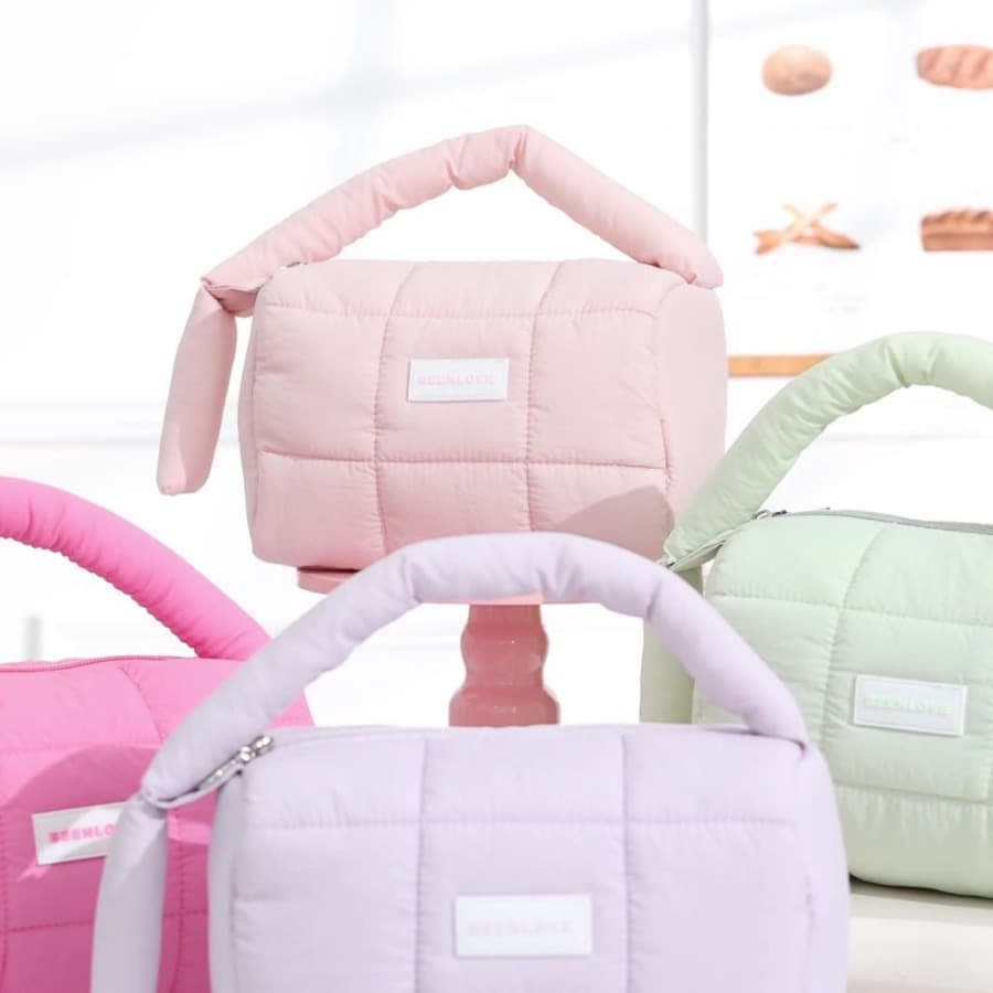 New Puff Handbag Candy Color Cotton-Filled Storage Bag Handbag Women's Niche High-End Evening Shopping Phone Bag