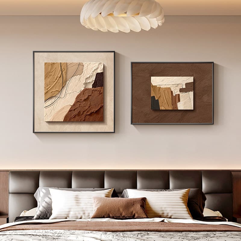 Medieval style abstract bedroom bedside decoration painting retro texture room master bedroom hanging painting high-end restaurant mural