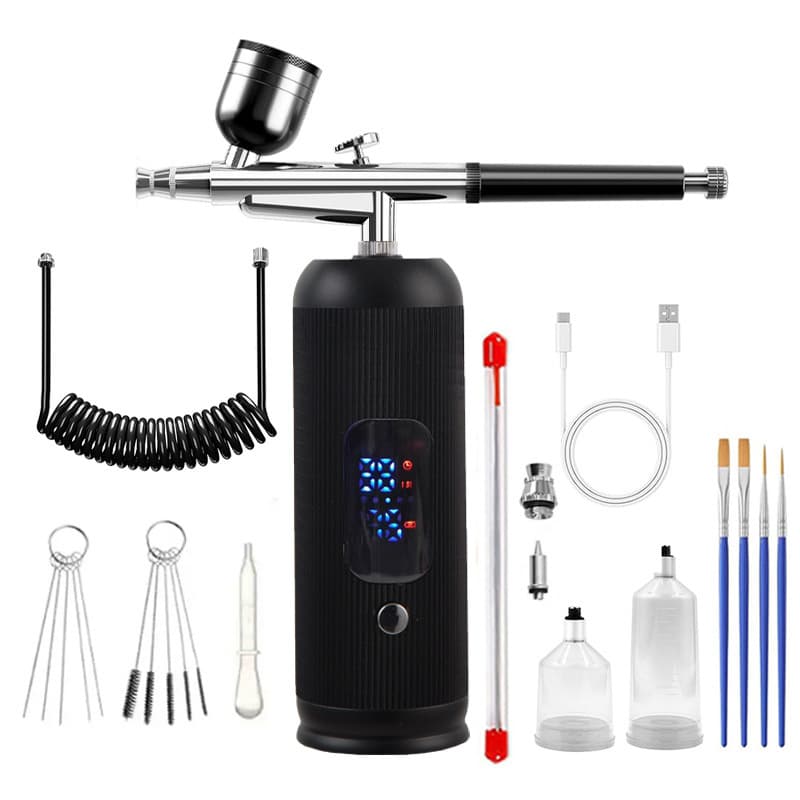 Full Set Digital Display Spray Gun Kit 3-Speed Adjustable Odorless Portable High-Pressure Non-Clogging 48PSI Compressed