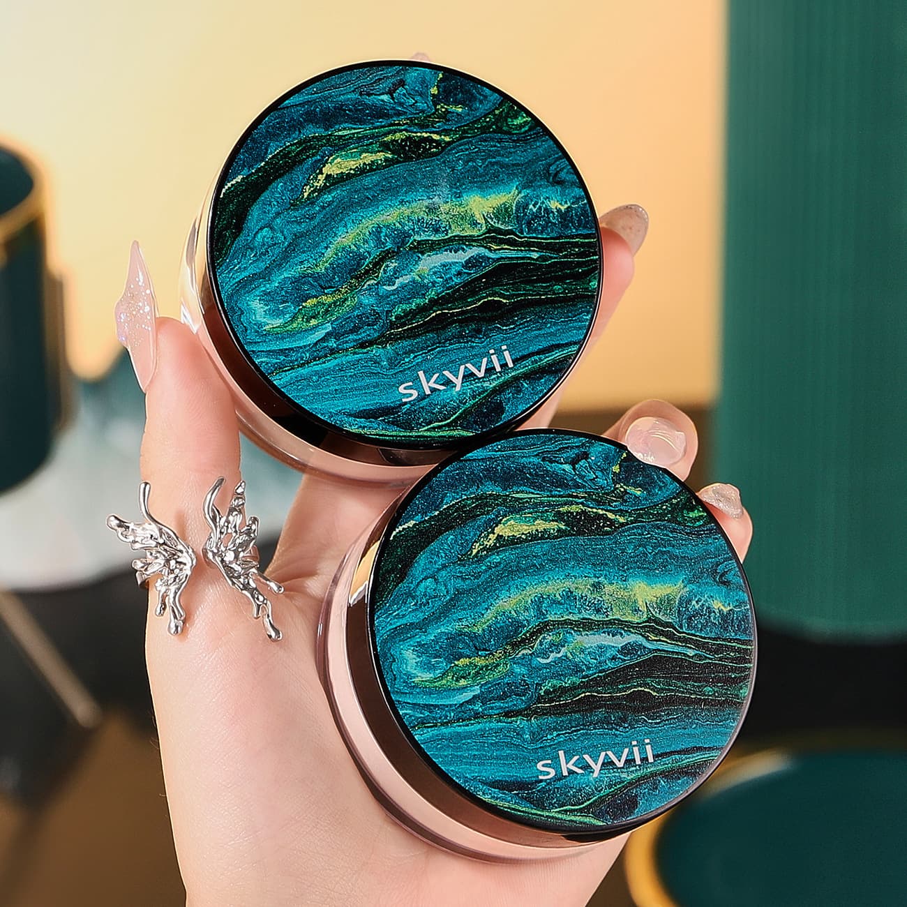 skyvii Shikeya 5007 time flow gold setting powder loose powder powder is not easy to take off makeup Douyin Kuaishou