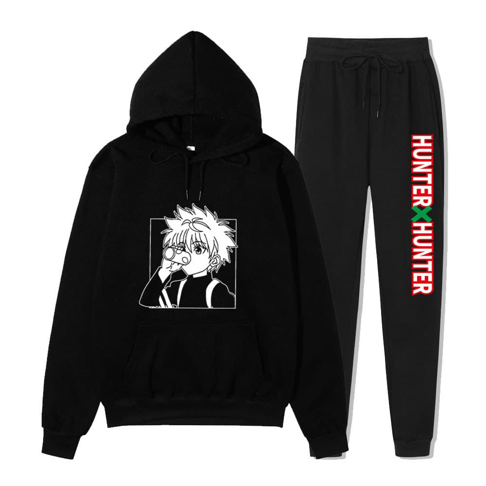 Anime Hunter x Hunter HUNTERxHUNTER Hoodie Set European Size Hoodie Men Women Long Pants Straight Leg Pants