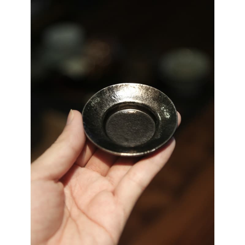 Factory direct sales copper alloy coaster Japanese style old saucer kungfu saucer coaster coaster tea cup base tea ceremony