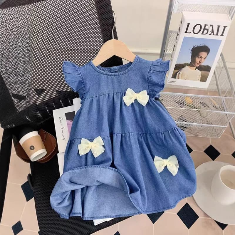 New Girls Denim Dress Summer Fashionable Children Princess Dress Toddler Summer Style Baby Dress