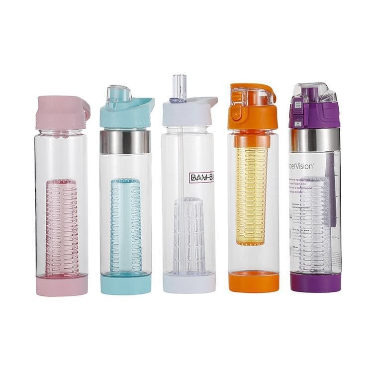 Creative bouncy plastic space cup, portable sports water bottle for men and women, sealed filter with tea infuser, anti-scalding, easy to carry.