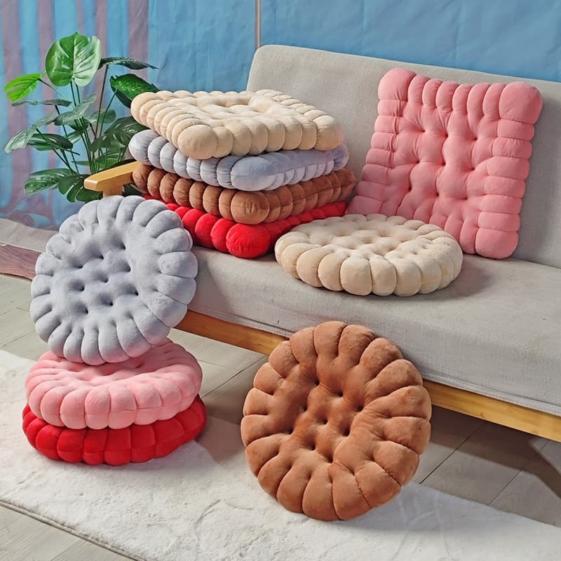 Wholesale Ins-Style Internet-Famous Cookie Cushion Thick Japanese Tatami Cushion Creative Plush Chair Pad for Students