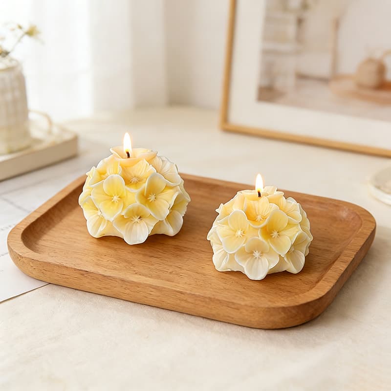 Renshan New Hydrangea Scented Candle Silicone Mold DIY Handmade Soap Hydrangea Candle Gypsum Ornament Mold