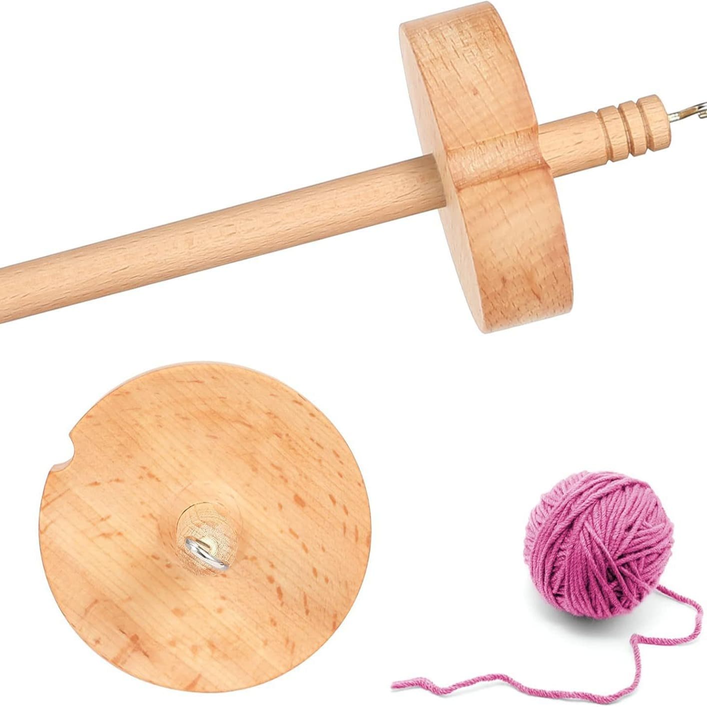 Hand Mixed Drop Spindle Wooden Yarn Twist Tool Simple Style Spinning Wheel Knitting Tool Hand Operated Twist Stick Tool