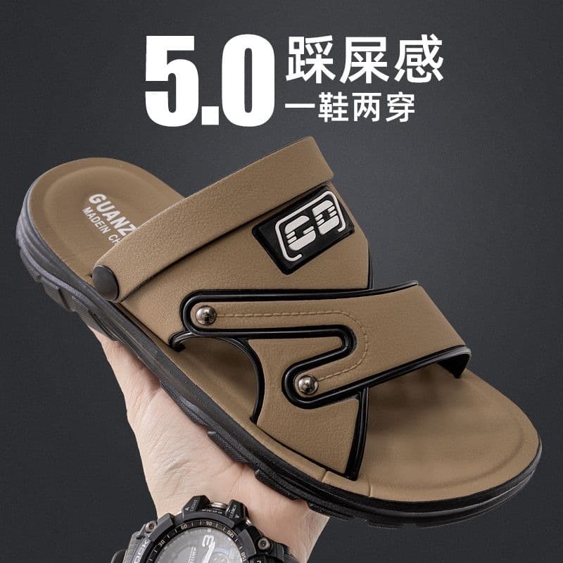 Men's sandals, summer slippers, soft soles, breathable, non-slip, wear-resistant, thick soles, high-end casual beach shoes, sandals and slippers