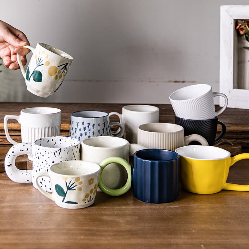 Mug Collection ~ Various Styles Retro Coffee Cup, Simple Ceramic Milk Cup, Premium Water Cup for Office