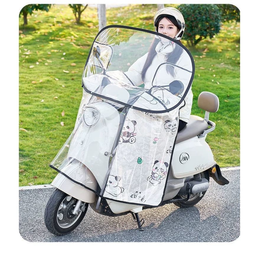 Electric Scooter Windshield Sun Protection Shade Rain Cover, Battery Motorcycle All-Season Universal Waterproof Transparent Front Windshield