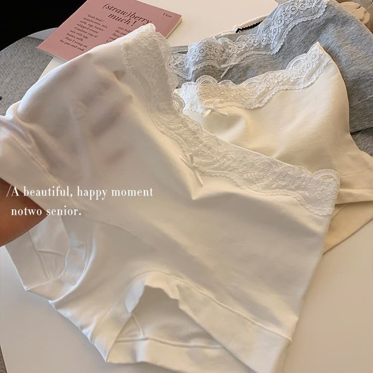 10A Antibacterial Xinjiang Long-Staple Cotton Women's Boxer Briefs with Extended Pure Cotton Crotch and Lace Trim, Hip-Hugging Women's Panties