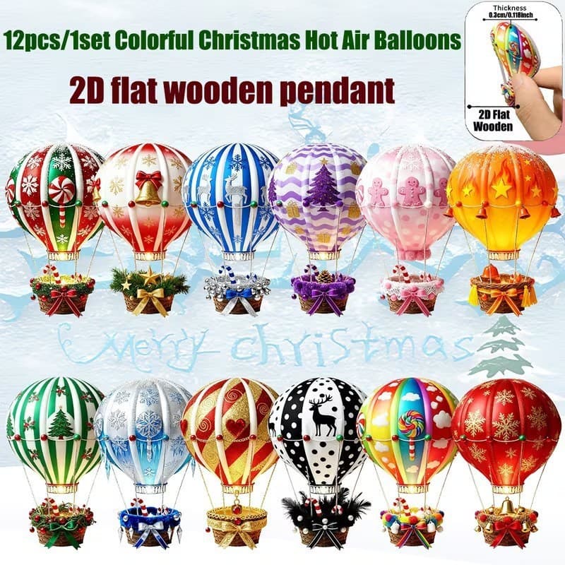 New Christmas Wooden Hanging Ornament Christmas Ball Decoration Christmas Tree Small Hanging Ornament Scene Home Decoration
