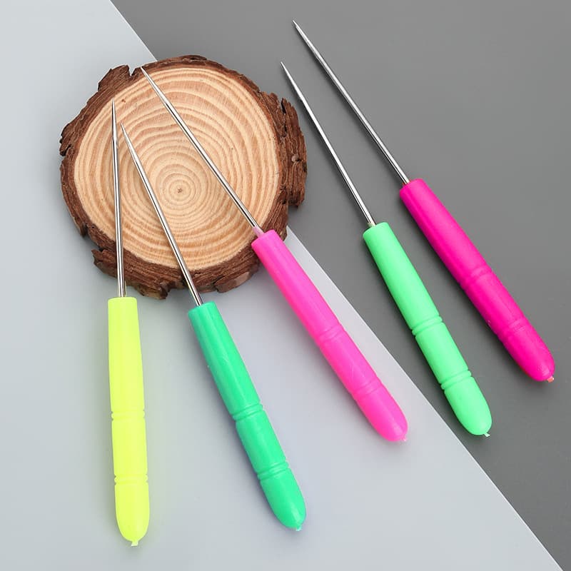Manufacturer's colorful handmade DIY plastic Qianmentong leather tools shoe repair shoe pick needle drilling point straight head awl