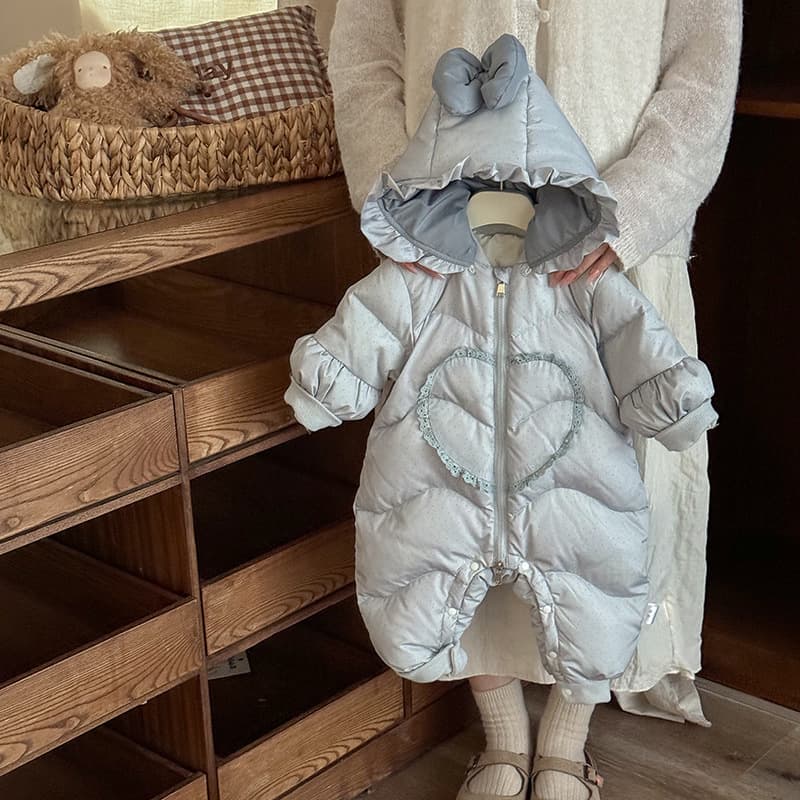 Infant Down Jacket Winter Baby Jumpsuit Down Creeper Girls' Warm White Duck Down Outdoor Wear Class A