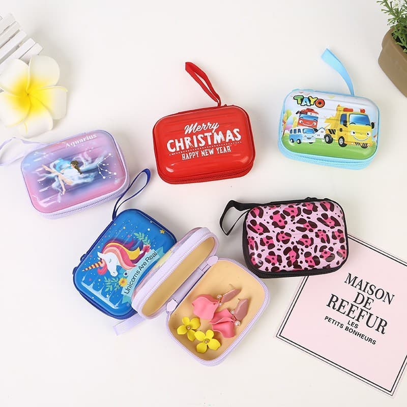 New Tinplate Box Coin Purse, Cartoon Mini Brushed Zipper Pouch, Foreign Trade Storage Box Factory Stock