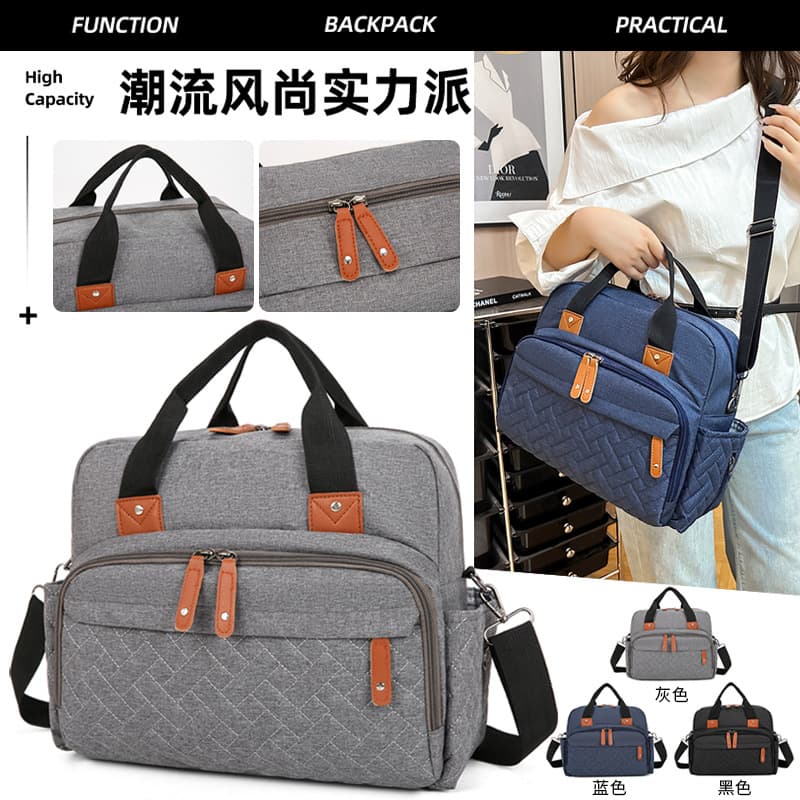 Mommy Bag Cross-Border European-American Style Multi-Pocket Fashion Maternity Bag Outing with Baby Travel Large Capacity Portable Mother Bag