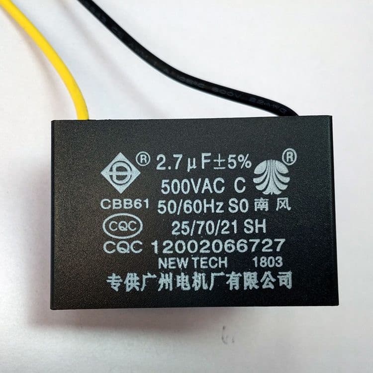 Guangzhou Motor Factory Genuine Nanfeng Brand Ceiling Fan Capacitor CBB61 Starting Capacitor 2.7UF 2.5uF Universal Durable