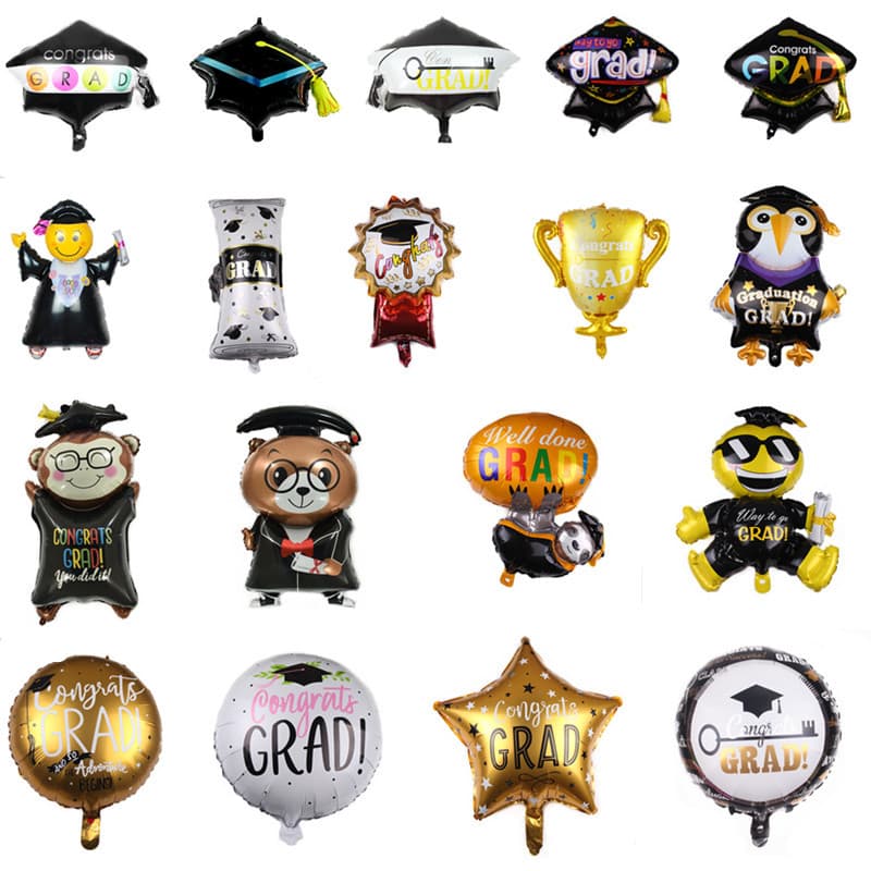New Graduation Season Aluminum Foil Balloons, Graduation Doctor Owl Scene Decoration, Graduation Cap Balloons Wholesale
