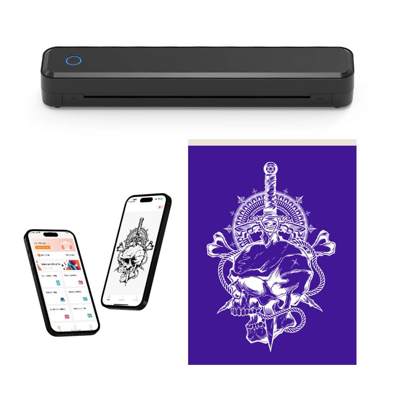 A4 Portable Printer, Exam Study Tool, Tattoo Transfer Printer A4 Portable