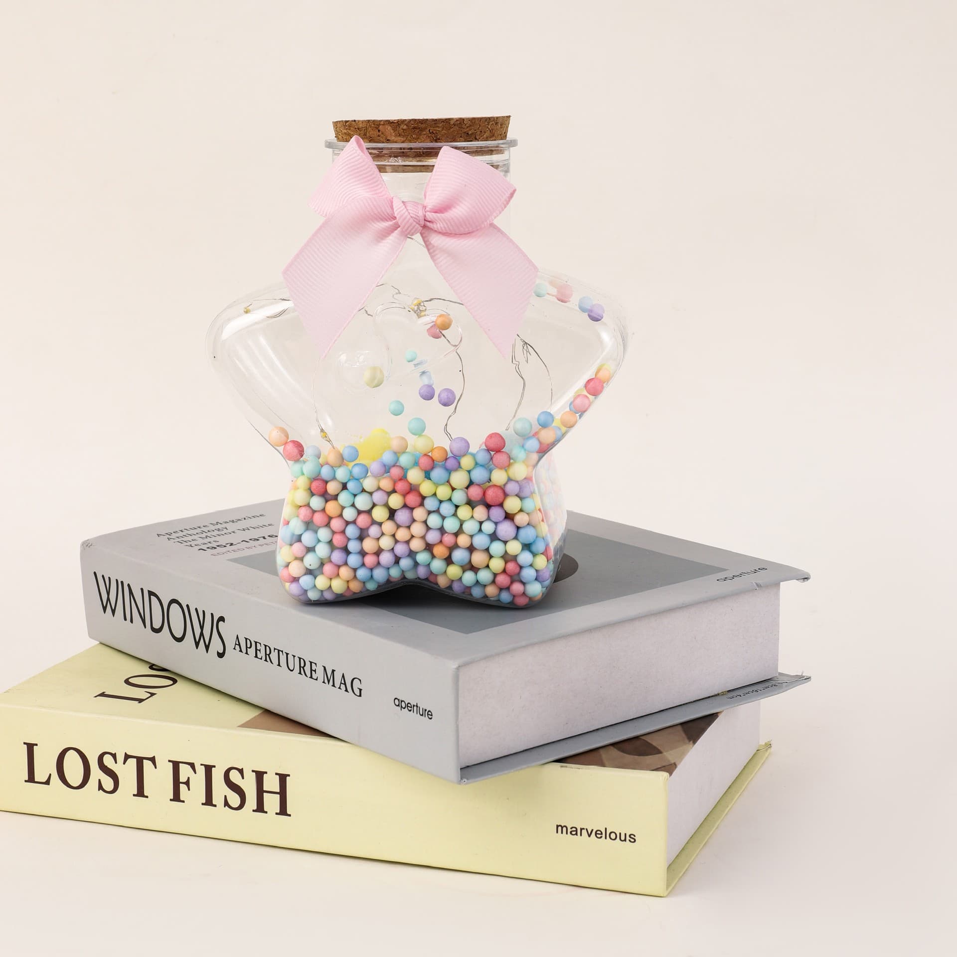 Factory Wholesale Transparent Glass Plastic Glow-in-the-Dark Star Bottle, Internet Celebrity Gift Lucky Star Origami Cork Wish Bottle