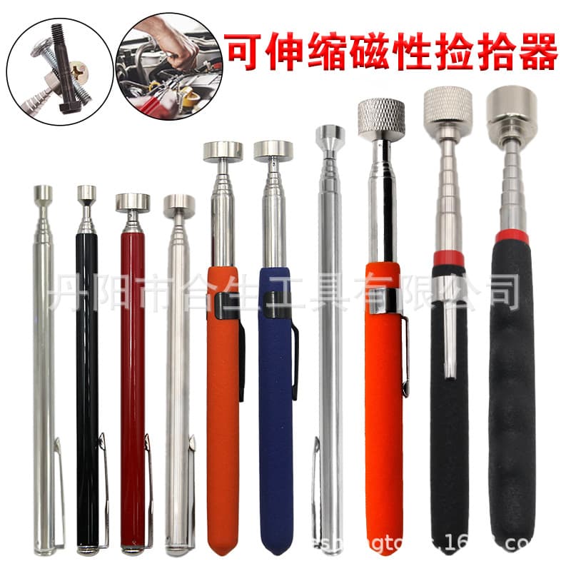 Portable magnetic retractable picker with pen clip magnet suction iron rod suction rod picker tool