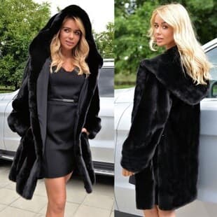 New 2025 Jacket European and American Autumn Winter Faux Fur Cotton Coat Women's Mid-Long Slim Fit Mink Faux Fur Jacket