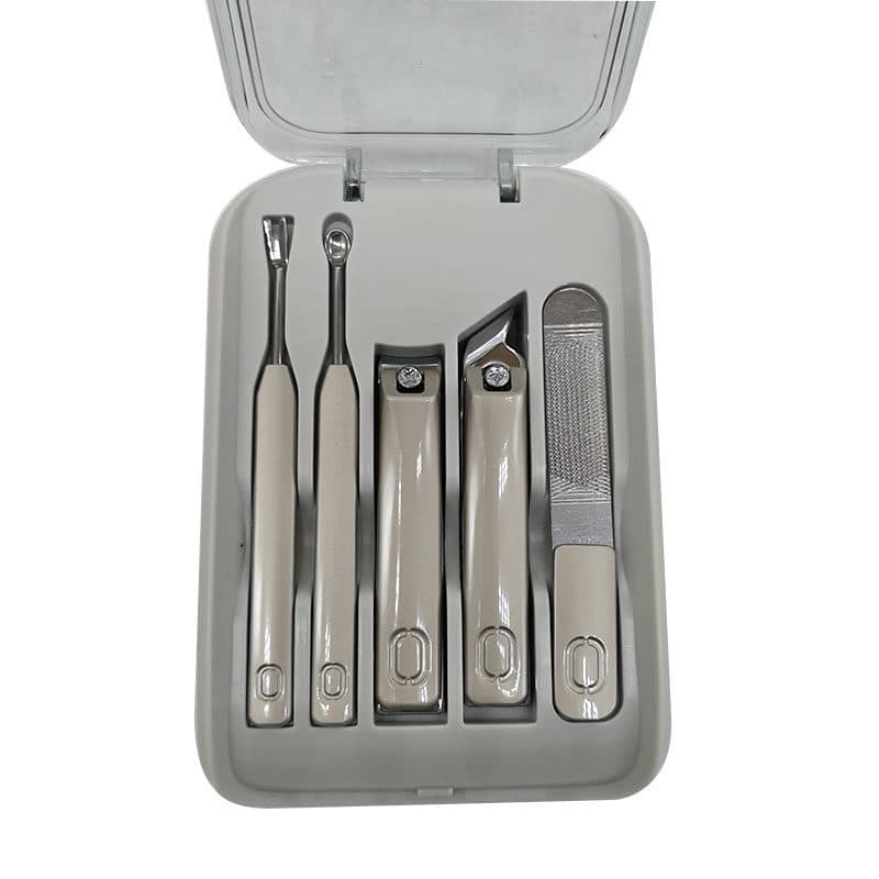 Omeda Nail Care Set Nail Clipper File Ear Digging Dead Skin Knife Storage Box Portable Manicure Tool