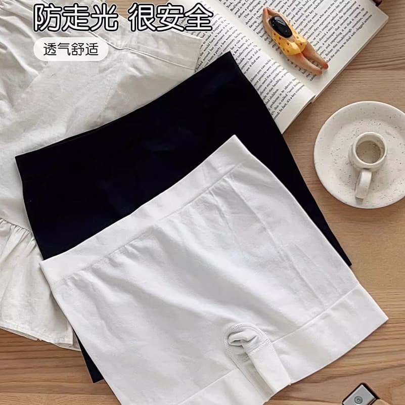 Seamless Safety Pants Anti-Peep Two-in-One Anti-Rolling Women's Cotton Gusset Underwear Mid-Waist Boxer Shorts