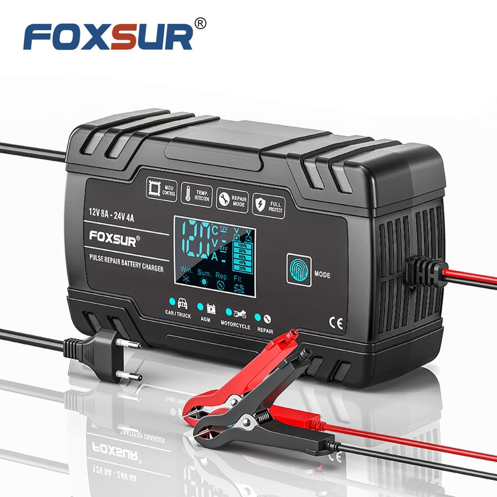Cross-Industry Battery Charger 12V 24V Repair Charger AGM Charger European Gauge 8A