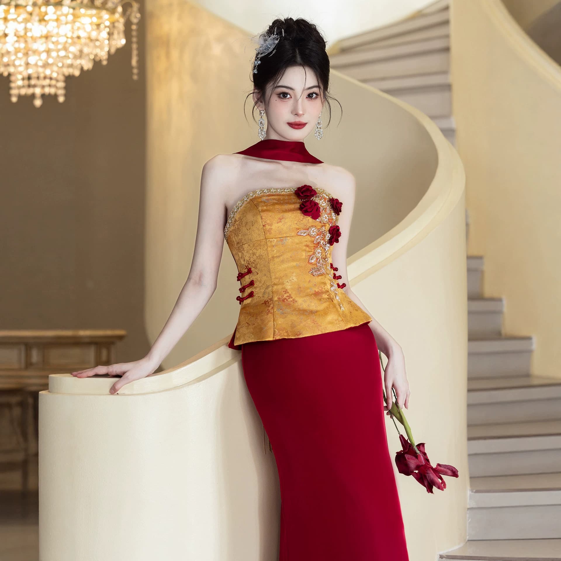 New Chinese-Style Bride Toast Dress High-End Engagement Wedding Morning Robe Women Niche Luxury Stunning Evening Gown