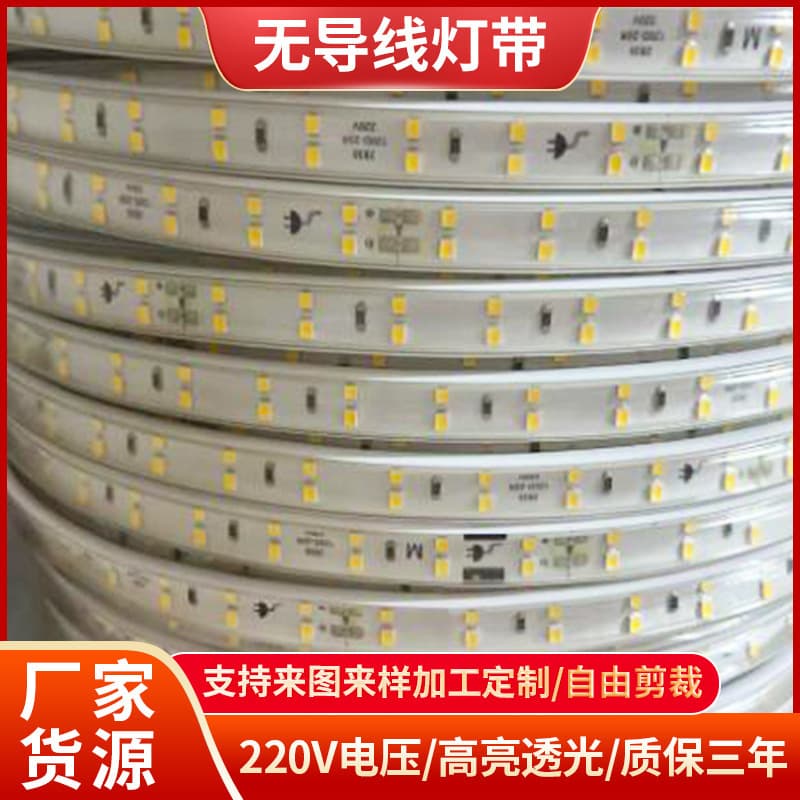 LED no-wire light strip, high-voltage encapsulated strip 220V, glue-drip ultra-bright waterproof landscape LED silicone low-voltage light strip