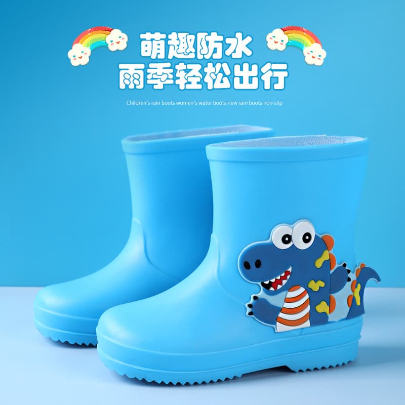 Cute Children's Rain Boots, Waterproof and Anti-slip for 2-6 Years Old, Cartoon Rubber Boots for Toddlers