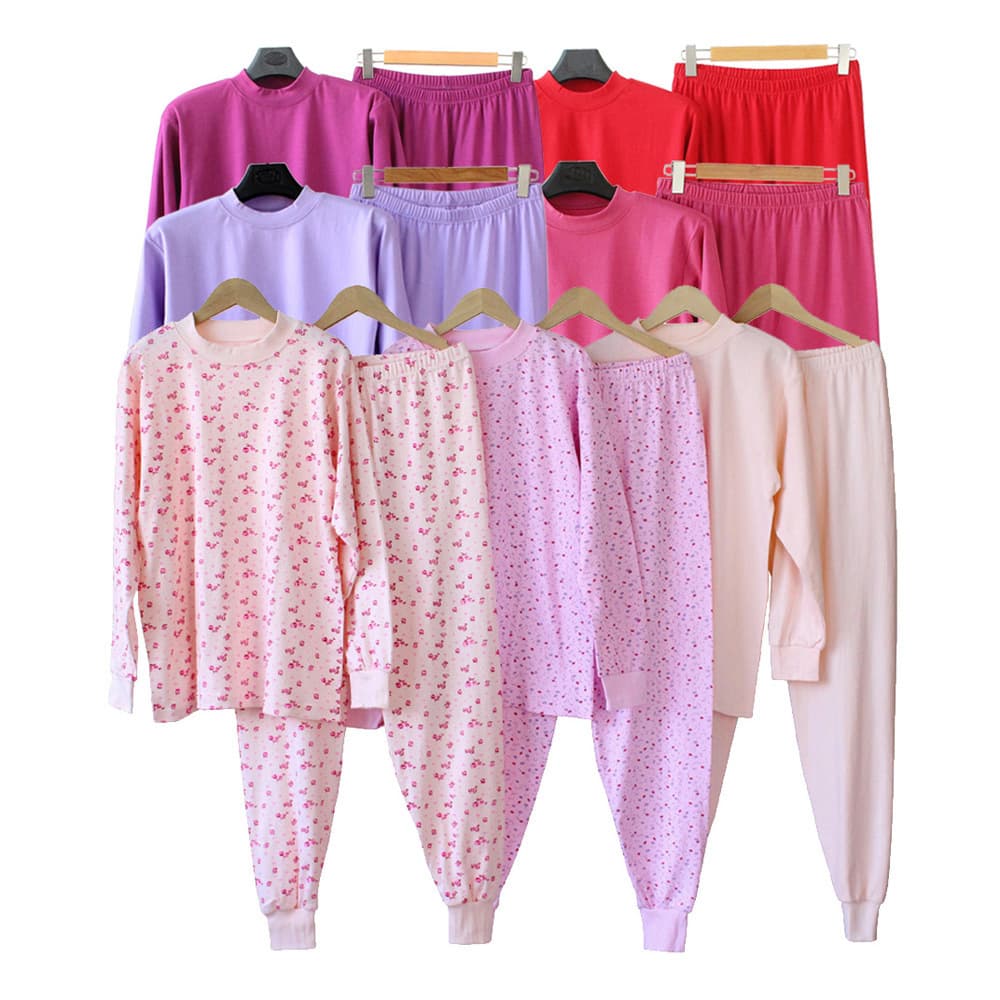 Wang Shuxia Middle-aged and Elderly Autumn and Winter Thermal Underwear Set, Pure Cotton, Women's Underwear Set, Mother's Autumn and Winter Thermal Underwear, 100% Cotton
