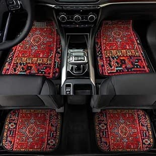 Retro Bohemian Style Car Floor Mat Carpet Four-Piece Set Dirt-Resistant Floor Mat TEMU Floor Mat Wholesale