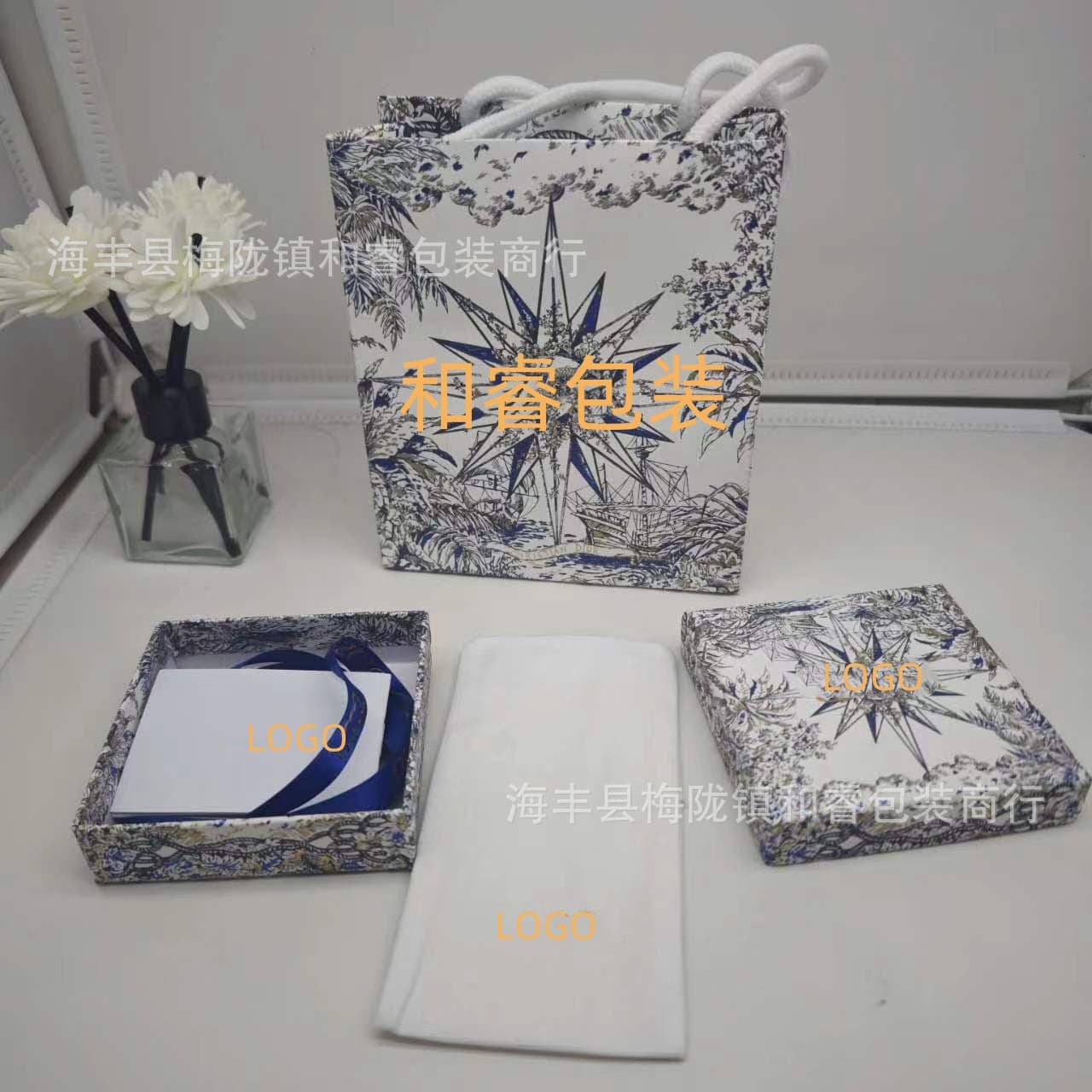 New Dijia six-pointed star packaging box Djia necklace bracelet bracelet earrings hot stamping painted universal gift box batch