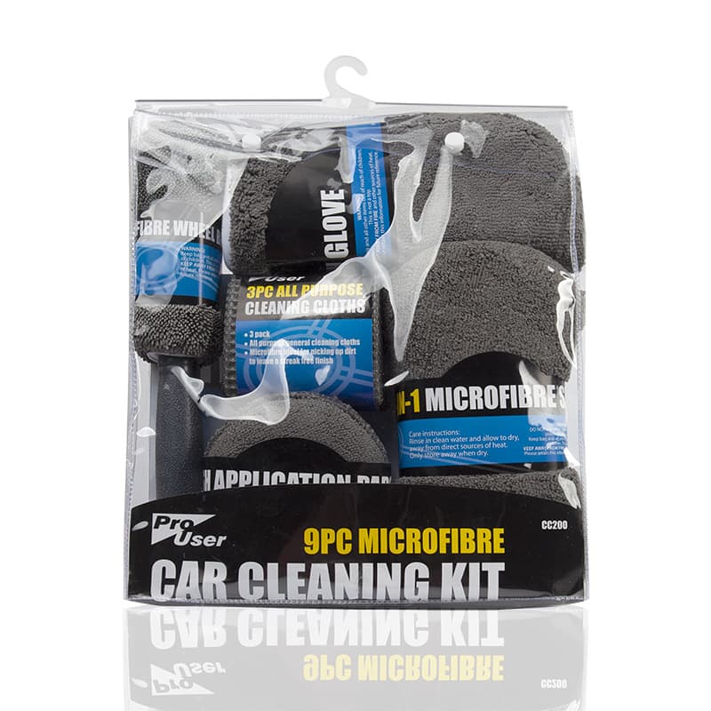 Car Cleaning 9-piece set car cleaning tools suit tire brush sponge towel gloves gift beauty care suit