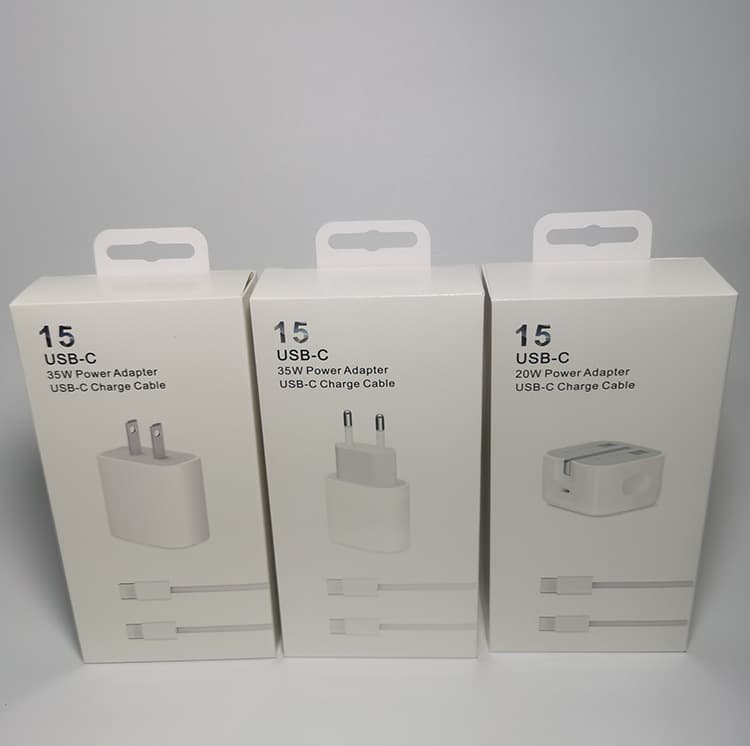 Dual Type-C PD35W Charger Compatible with Apple iPhone15 Charging Head UK Fast Charger Dual Type-C Fast Charging Cable