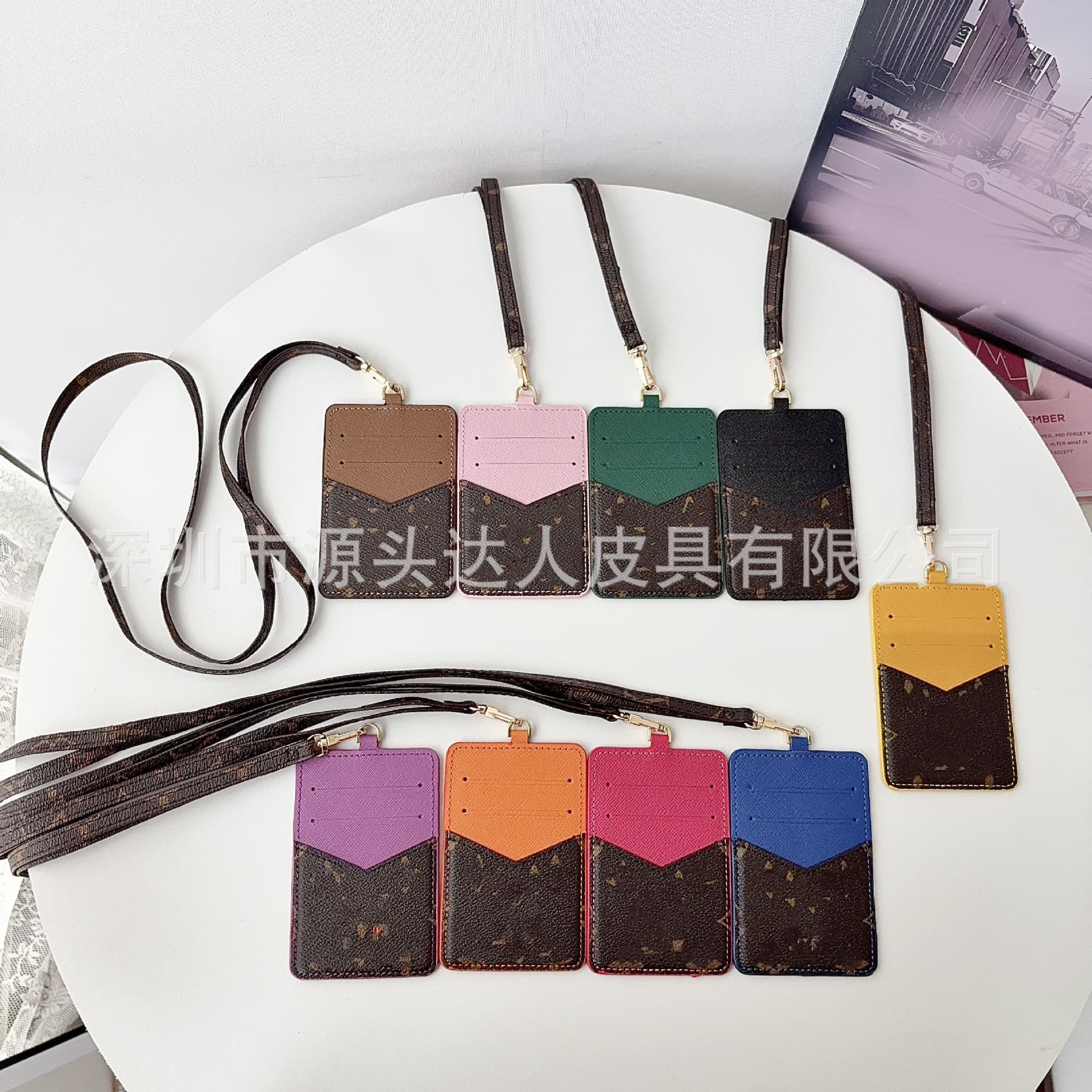 European and American brand card holder with long neck strap, work badge holder, card case with lanyard, export card holder, bank card holder, access control card sleeve