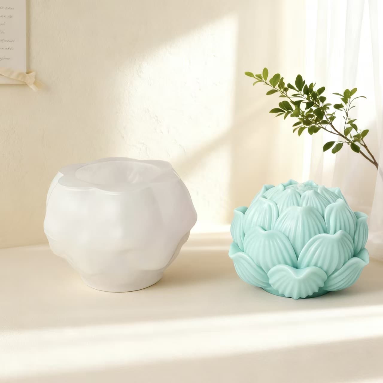Chinese Lotus Mousse Cake Silicone Mold DIY Aromatherapy Candle Mold Scented Stone Soap Resin Mold