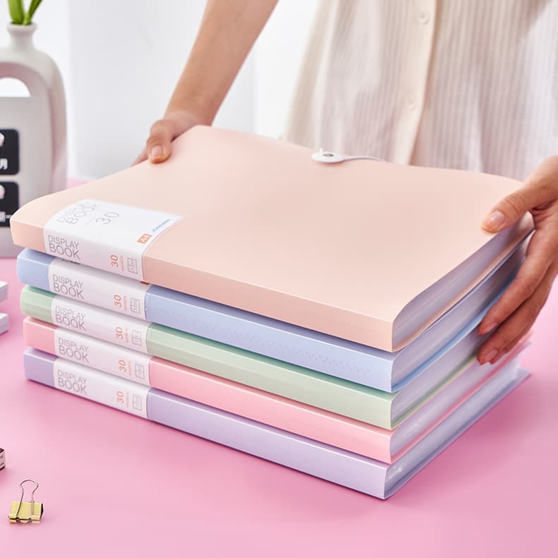 a4 information booklet transparent insert multi-layer folder student test paper storage bag Morandi loose-leaf contract file folder