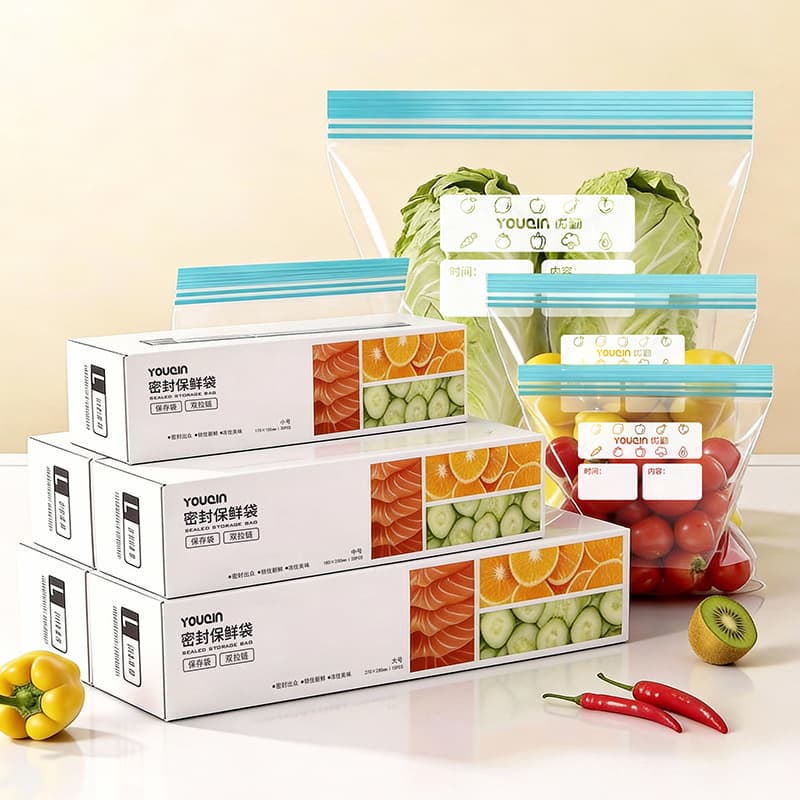 Food Storage Bags, Sealed Bags, Food-Grade Freezer Bags with Ziplock, Resealable Plastic Bags, Portion Bags, Refrigerator-Specific Food Bags