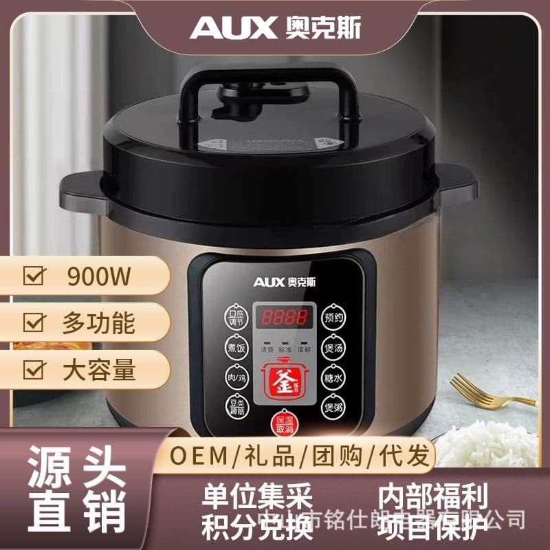 AUX New Model Electric Pressure Cooker, 5L Large Capacity, Multi-functional, Smart, Non-stick, Wholesale Rice Cooker