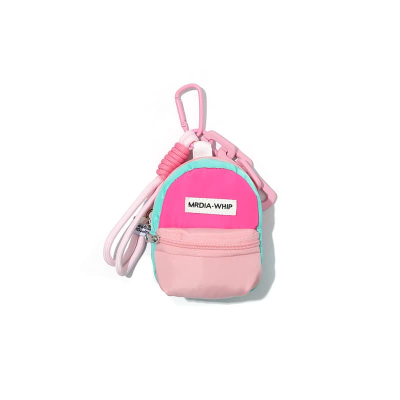 Dopamine-inspired cute macaron backpack coin purse, earphone case, lipstick pouch, document bag with hanging clasp and bag charms