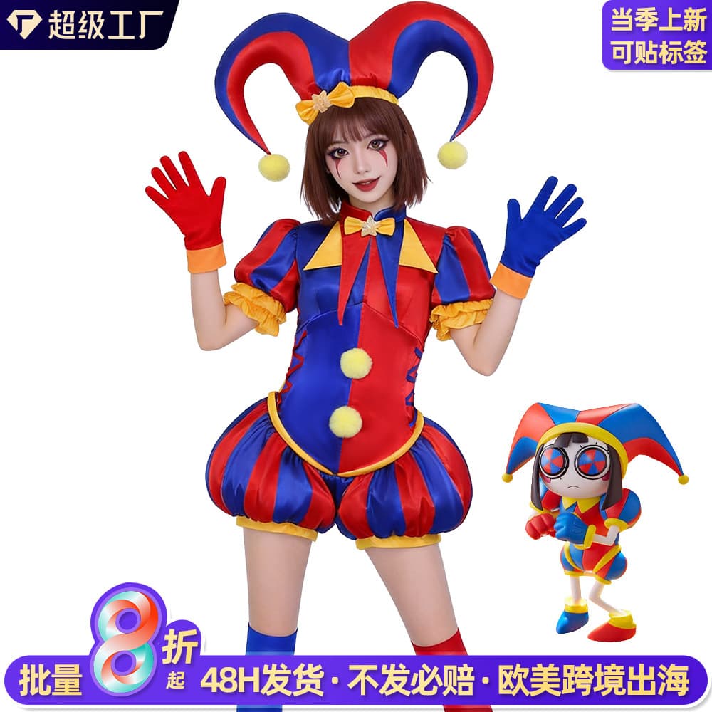 Magical Numbers Circus Harley Quinn cos suit Pomni jumpsuit Halloween Pomni cosplay costume