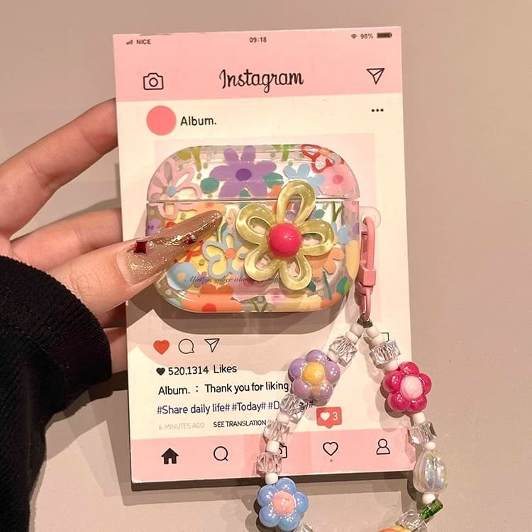 Summer Flower Apple AirPods Pro 2 Case, New Bluetooth AirPods 4 3rd Gen Case