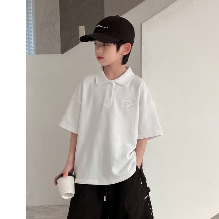 Boys Summer Short Sleeve T-Shirt 2026 New Style Thin White Tee for Older Kids Casual Top